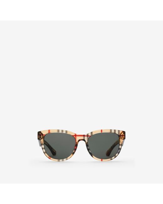 Burberry Multicolor Check Round Sunglasses