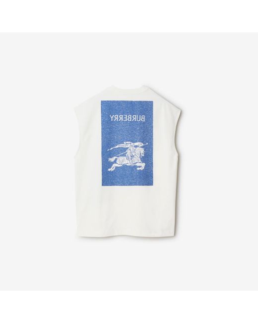 Burberry Blue Ekd Cotton Vest for men