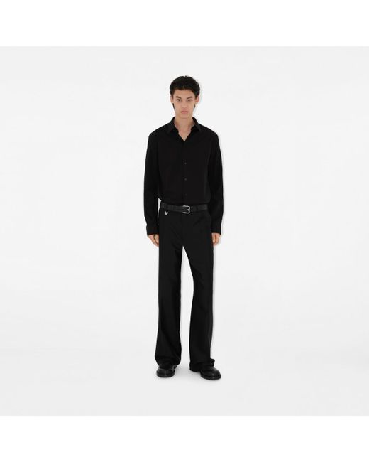 Burberry Slim Fit Cotton Shirt in Black für Herren