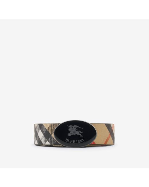 Burberry Multicolor Reversible Check Oval Knight Stamp Belt​ for men
