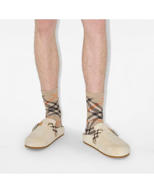 Burberry Natural Suede Urchin Clogs for men