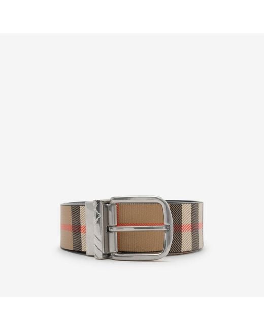 Burberry Natural Reversible Check Pin Belt for men