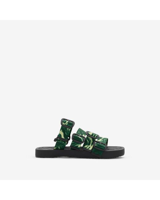 Burberry Green Rose Nylon Strap Sandals for men