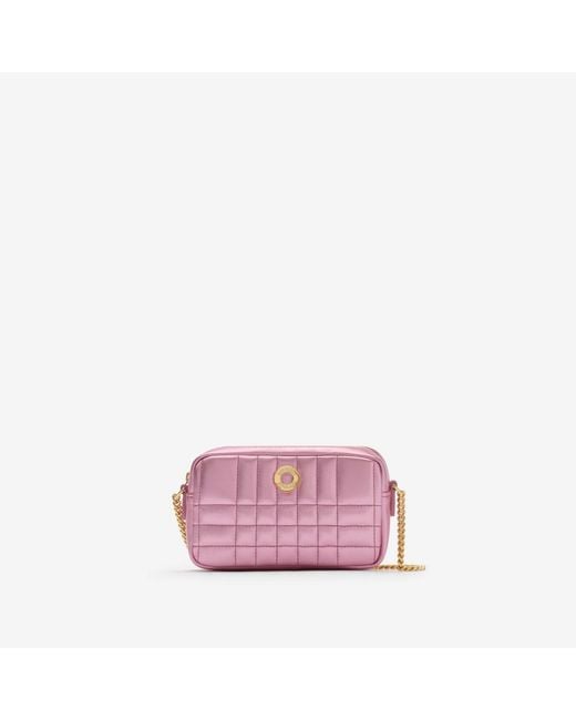 Burberry Pink Quilted Leather Crossbody Bag