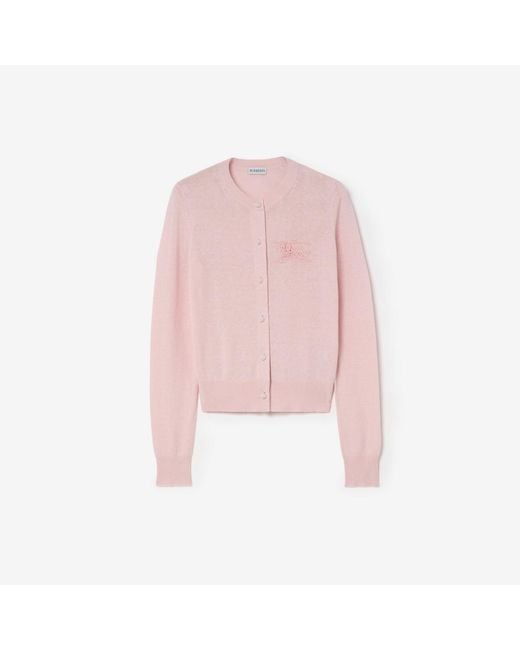 Burberry Pink Knight Cotton Wool Cardigan