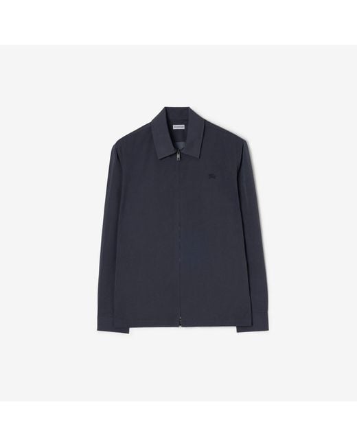 Burberry Blue Coated Nylon Overshirt for men