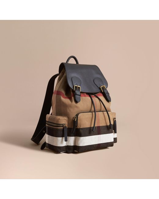 Burberry Multicolor The Large Rucksack In Canvas Check And Leather Classic for men