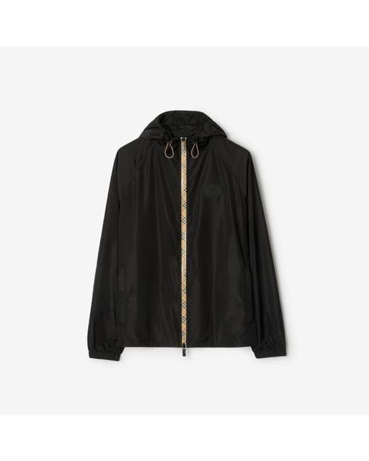Burberry Black Checker-Tape Nylon Hooded Jacket for men