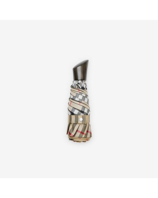 Burberry White Check Folding Umbrella