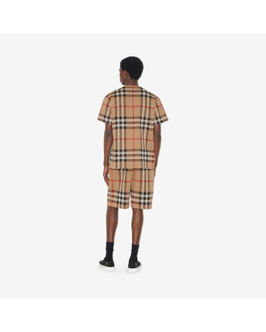Burberry Natural Check Cotton Shorts for men