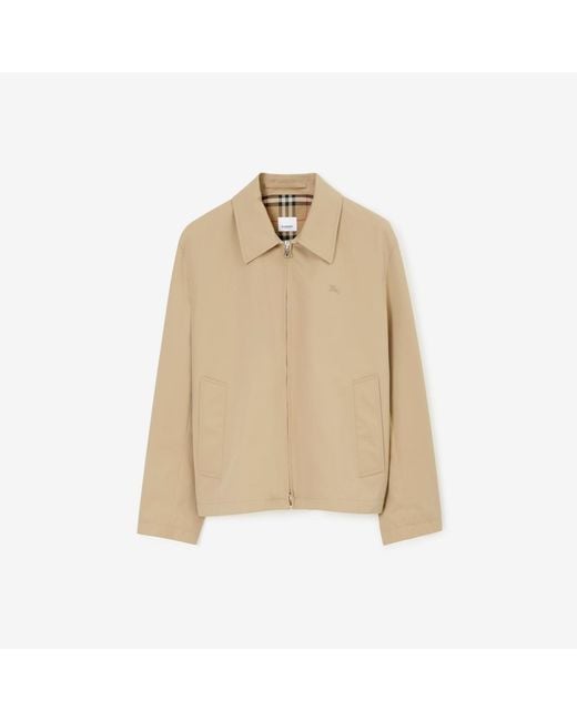 Burberry Natural Gabardine Harrington Jacket for men