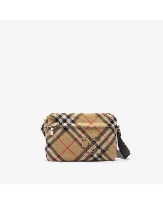 Burberry Natural Small Check Crossbody Bag for men