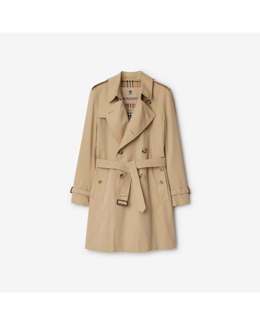 Burberry Natural Mid-Length Kensington Heritage Trench Coat for men