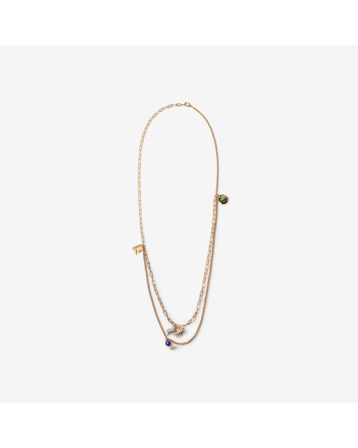 Burberry Metallic Charm Double Layer Necklace
