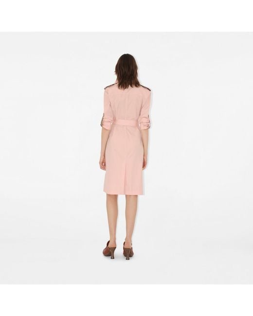 Burberry Pink Cotton Poplin Shirt Dress