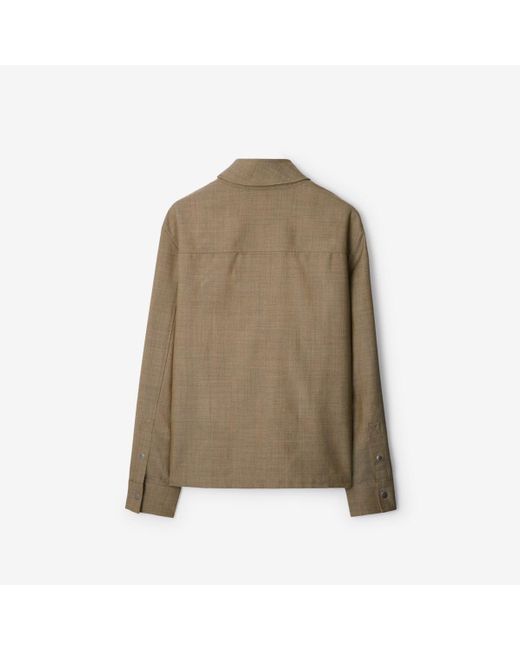 Burberry Green Wool Overshirt for men