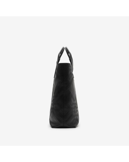 Burberry Black Embossed Check Tote for men