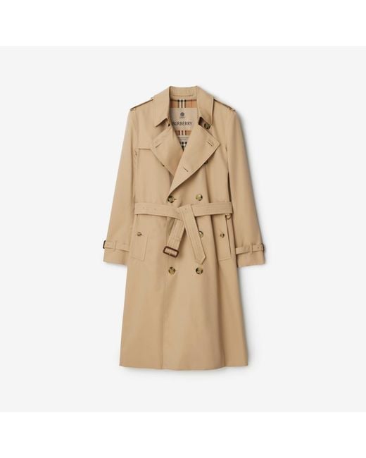 Burberry Natural Long Kensington Heritage Trench Coat for men