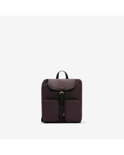 Burberry Purple Medium Nylon Backpack