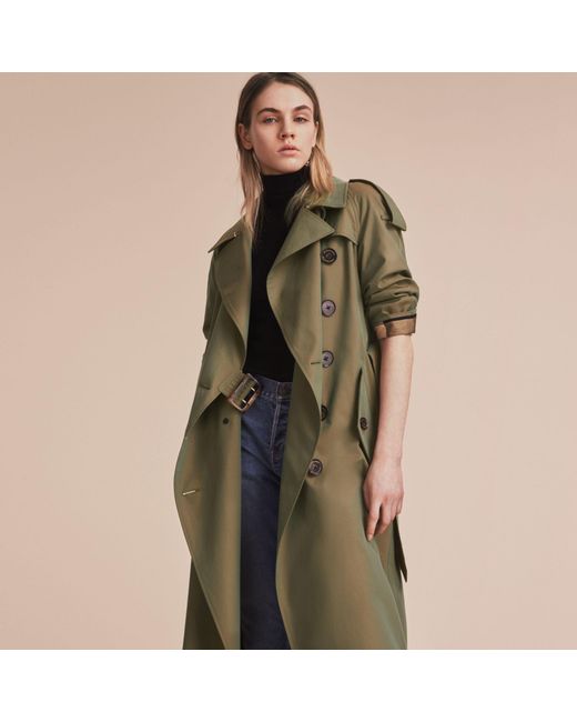 Burberry Tropical Gabardine Trench Coat in Green | Lyst