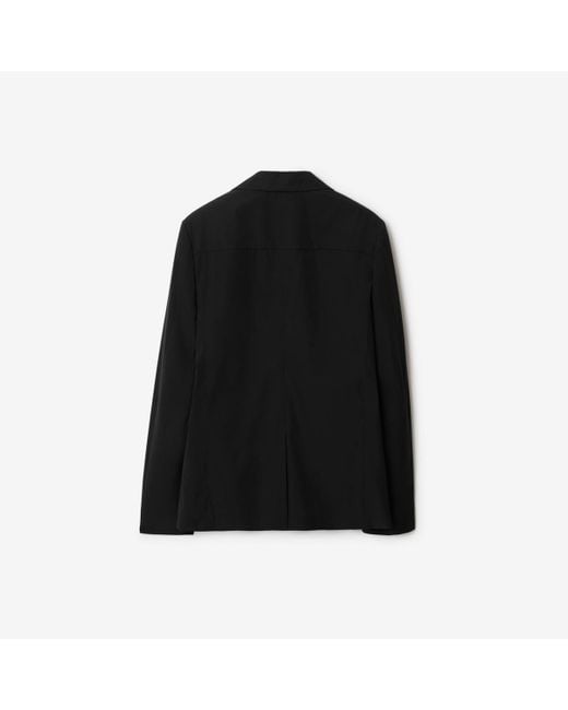 Burberry Black Cotton Blend Tailored Jacket for men
