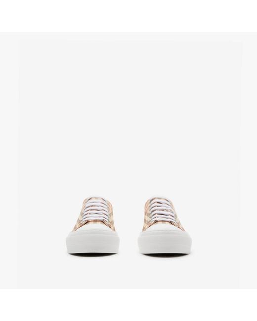【関税＆送料込み】Burberry Lf Jack Low Sneakers Burberry Lf Jack Low Sneakers in Natural | Lyst