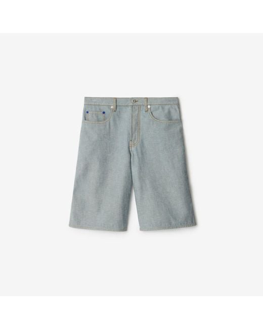 Burberry Gray Ekd Denim Shorts for men