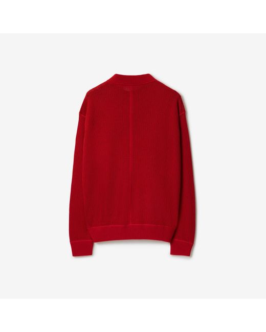 Burberry Silk Cotton Mesh Sweater in Red for Men Lyst