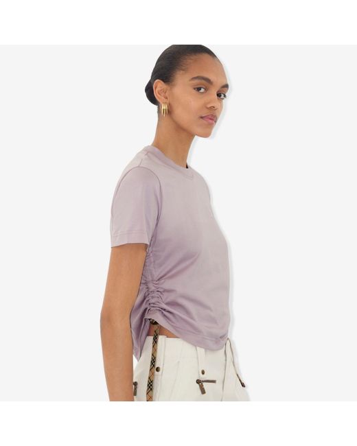 Festival Cotton T-Shirt Burberry en coloris Purple