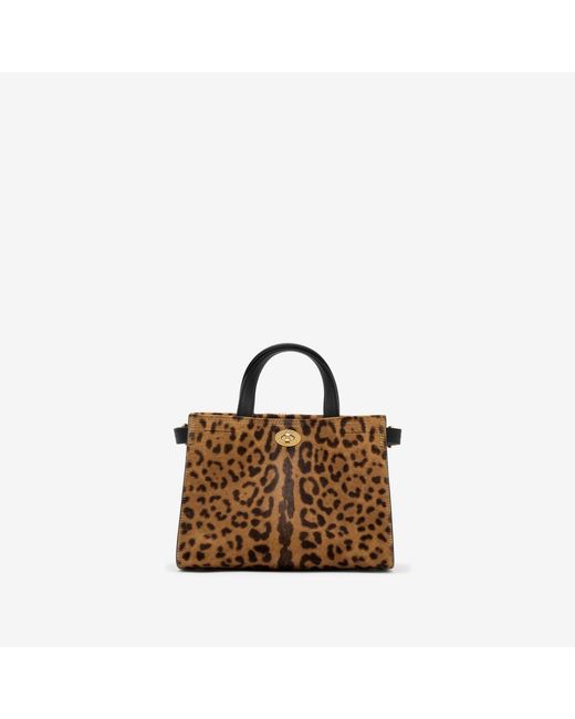 Burberry Brown Mini Leopard Print Cotswolds Tote
