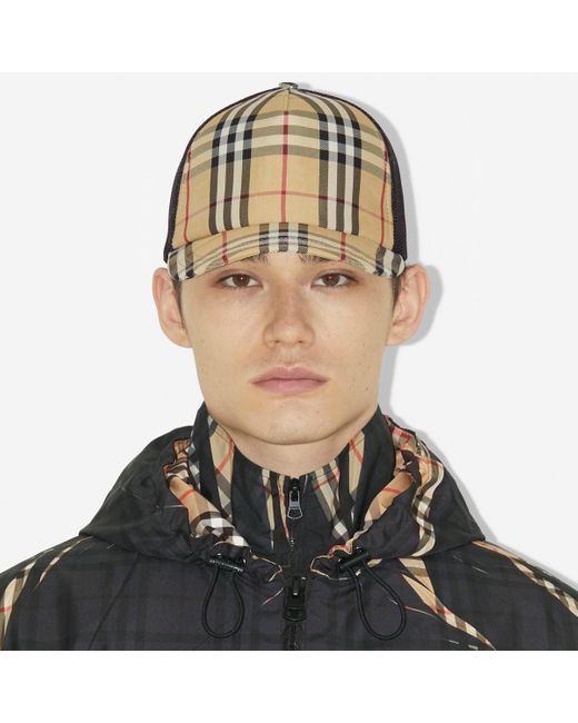 Burberry Check And Mesh Cap in Metallic for Men | Lyst UK display picture 3