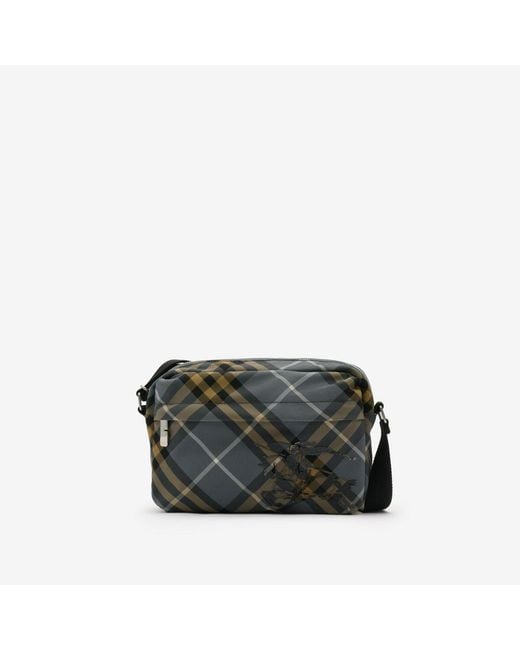 Burberry Black Small Check Crossbody Bag for men
