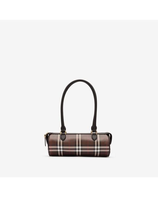 Burberry White Mini Check Barrel Bag