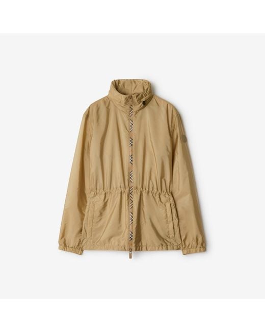 Burberry Natural Short Checker-Tape Nylon Parka