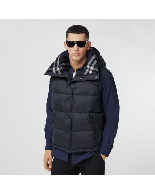burberry detachable sleeve hooded puffer jacket