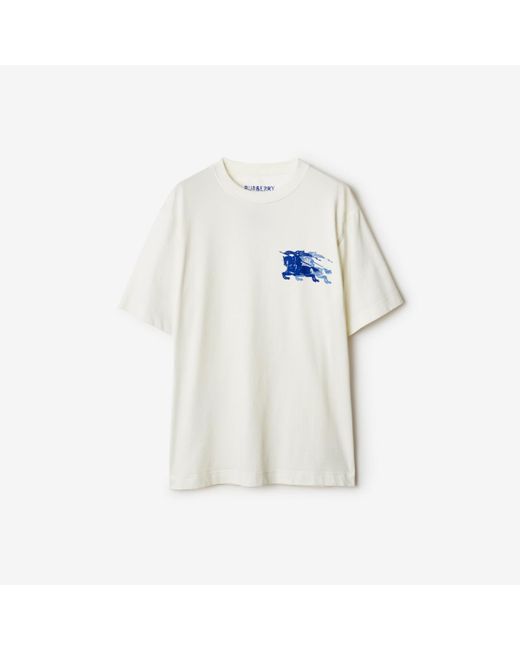 Burberry White Ekd Cotton T-Shirt for men