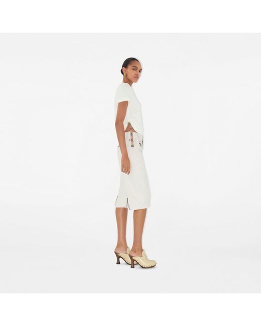 Festival Cotton T-Shirt Burberry en coloris White