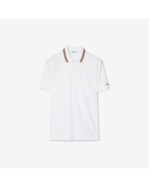 Burberry Cotton Polo Shirt in White für Herren