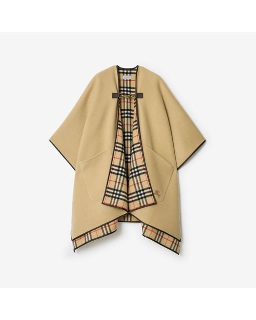 Burberry Metallic Check Cashmere Cape