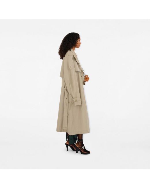 Burberry Long Silk Trench Coat in Natural Lyst UK