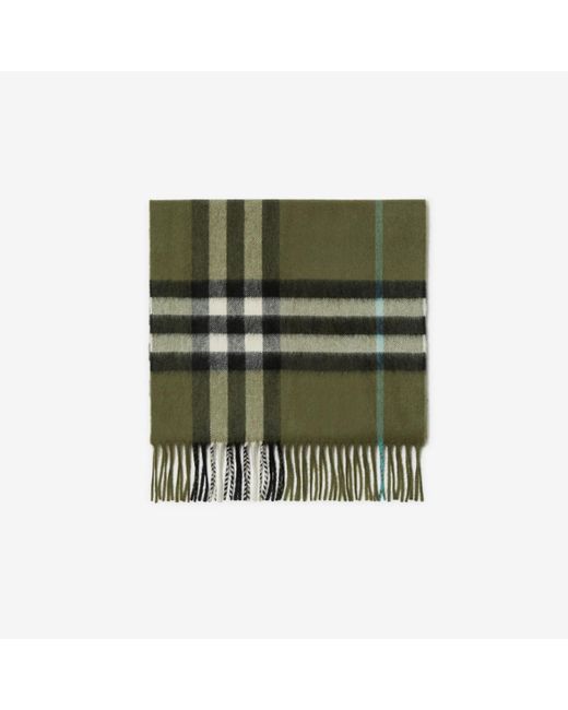 Burberry Green Check Cashmere Scarf