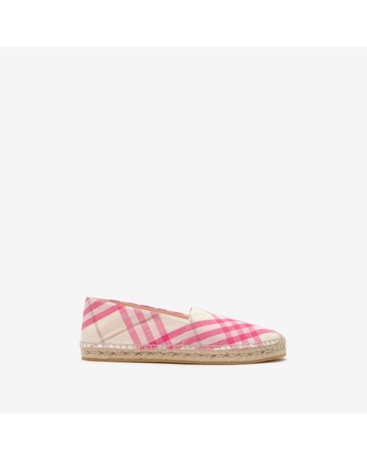 Burberry Pink Check Mews Espadrilles