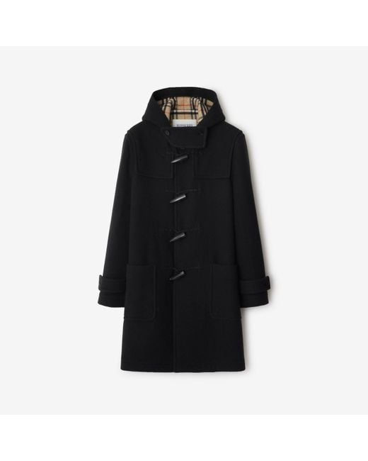Burberry Black Wool Duffle Coat for men