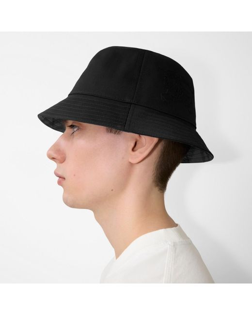 Burberry Black Cotton Blend Bucket Hat for men