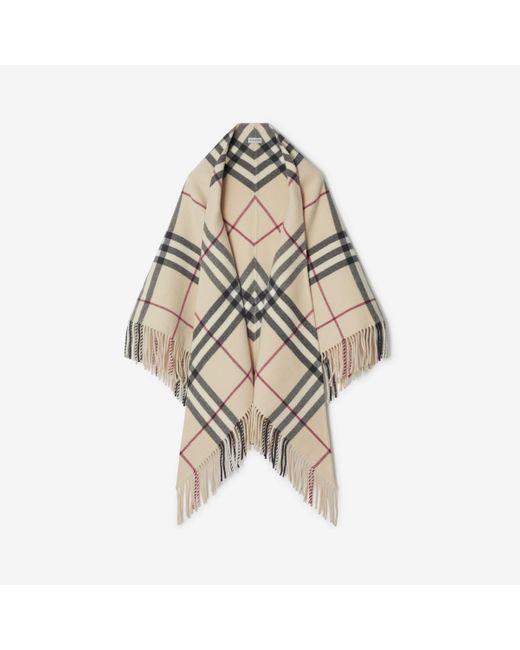 Burberry Metallic Cape aus Wolle in Check