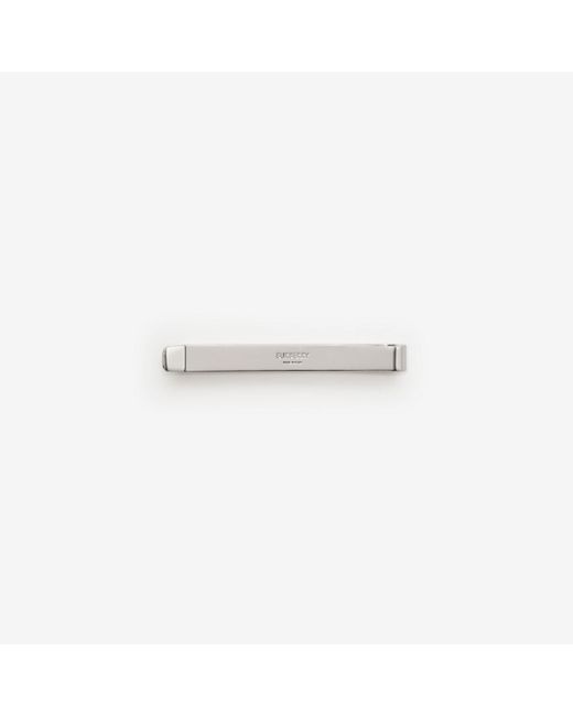 Burberry White Enamel Check Tie Bar for men
