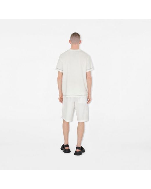 Burberry White Cotton T-shirt for men
