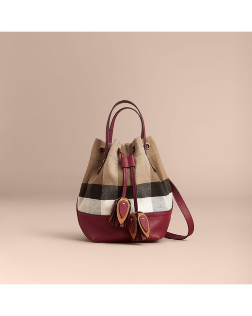 canvas burberry bucket bag