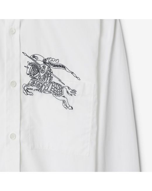 Burberry White Ekd Cotton Formal Shirt for men