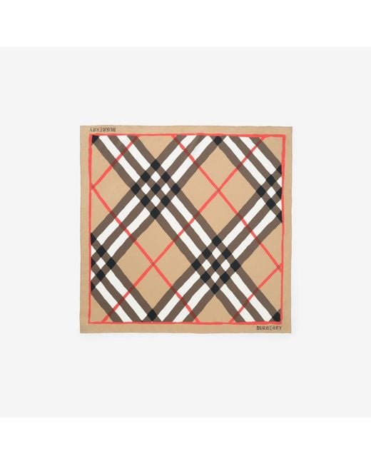 Burberry Pink Watercolour Check Silk Scarf